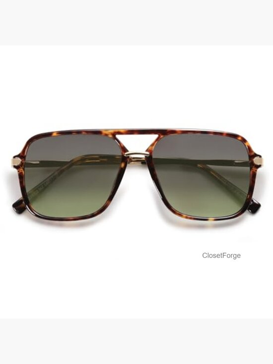 Retro Square Polarized Aviator Sunglasses Unisex 90s Shades main image 4